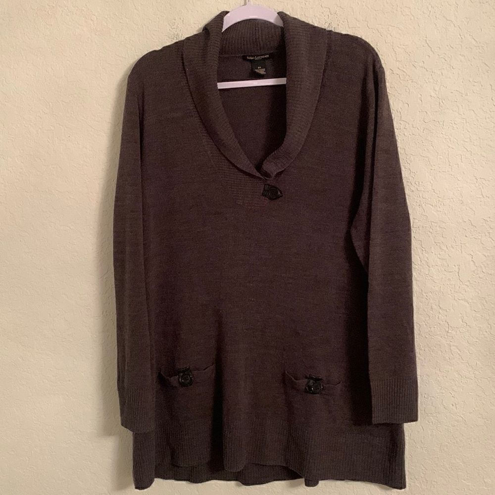 Susan Laurence Long Sleeve Collared Sweater Size 2X